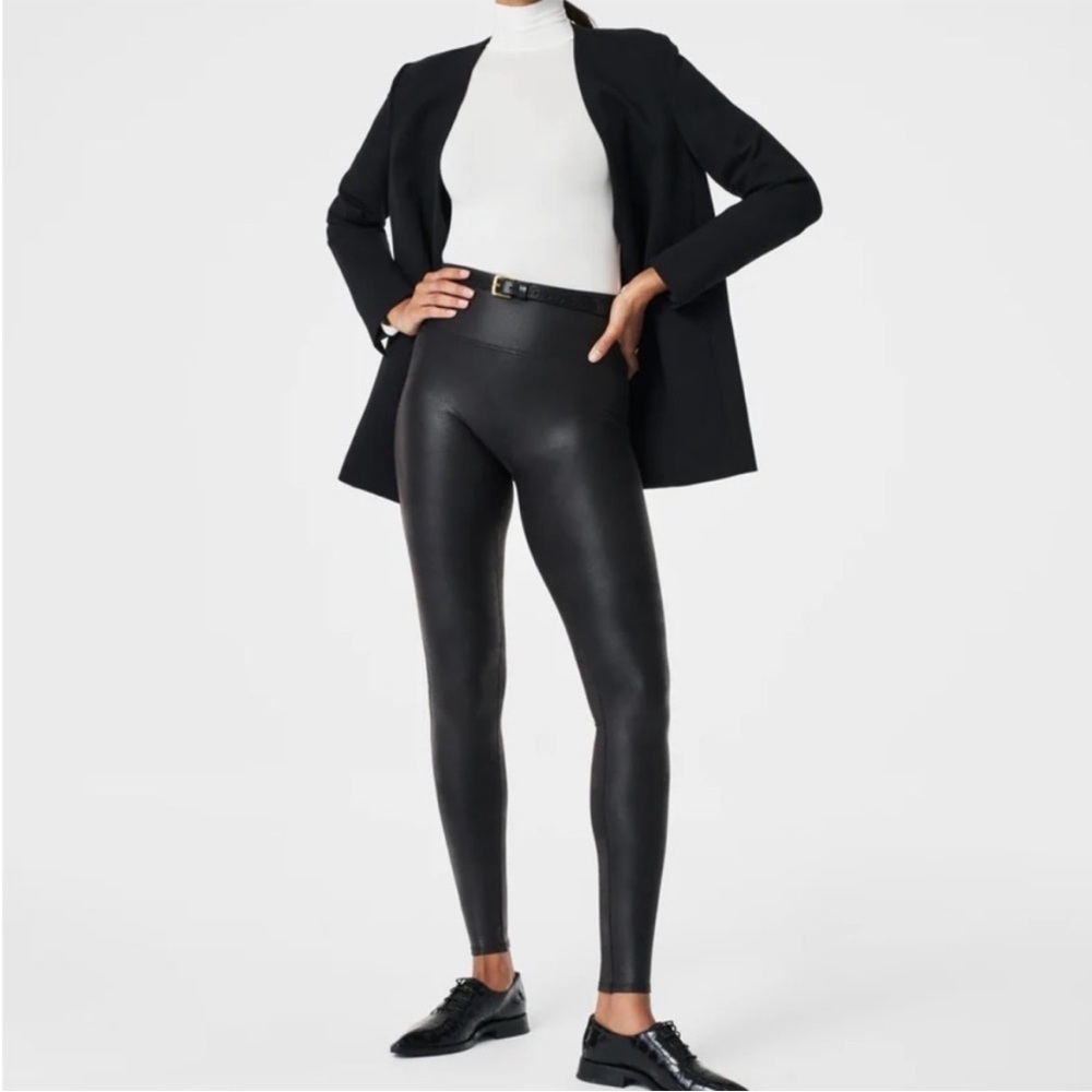 Spanx leather look leggings medium